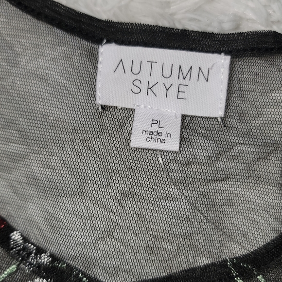 Womans Shirt With Sheer Floral Top - Picture 4 of 10